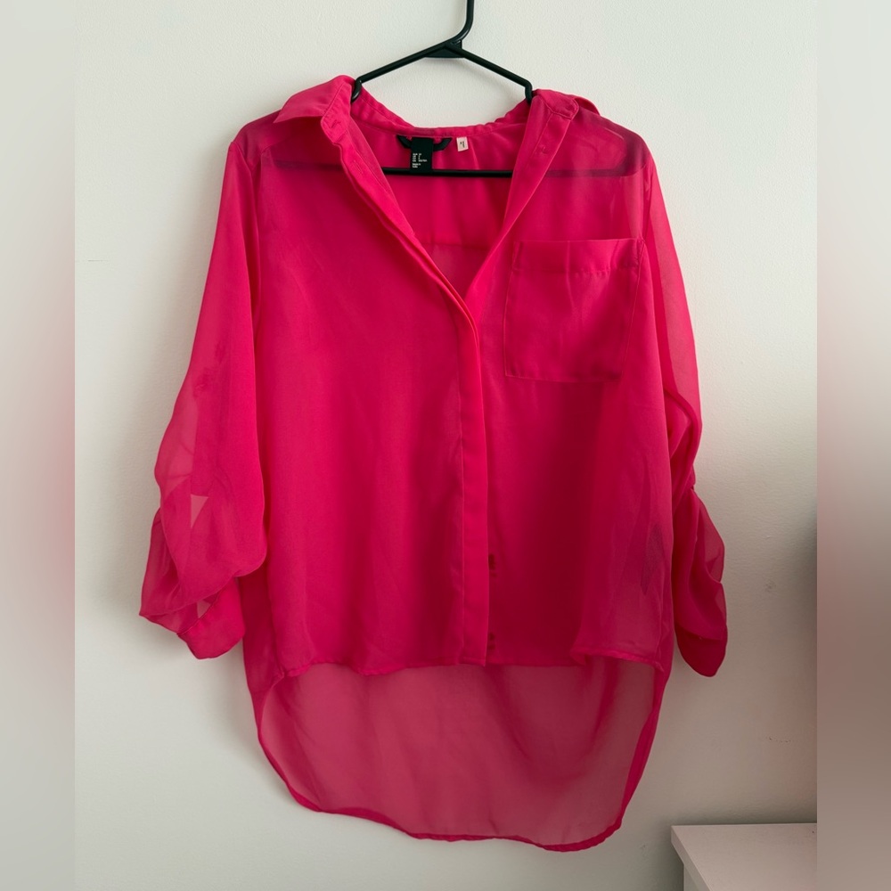 Pink blouse button up - Picture 1 of 2